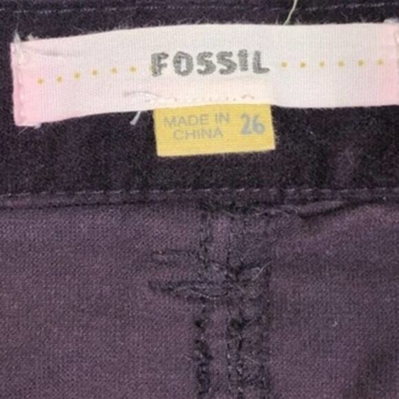 Vintage Fossil Mini Skirt Womens 26 Purple Velvet Mid Rise Preppy Retro 90s Fall - Picture 5 of 5